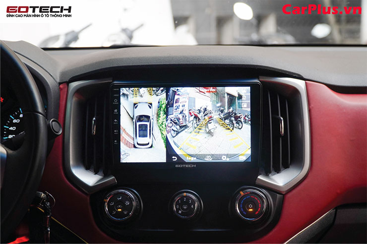 màn hình android liền camera 360 ăn khớp hoàn toàn với kết cấu xe
