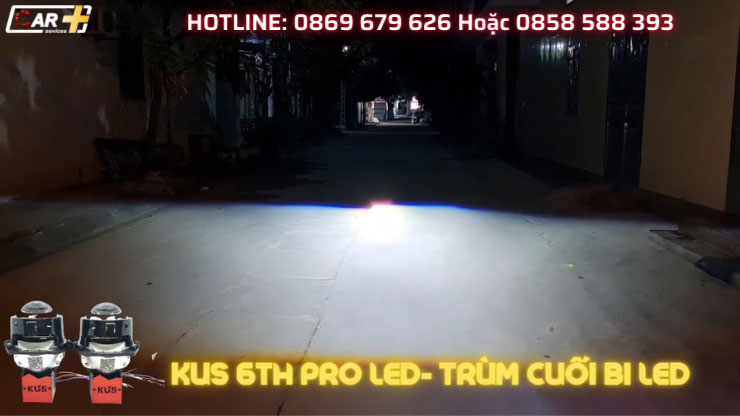 Ánh sáng của KUS 6TH PRO LED - Cắt sáng chuẩn, mặt cắt xanh, tâm sáng vàng, đậm