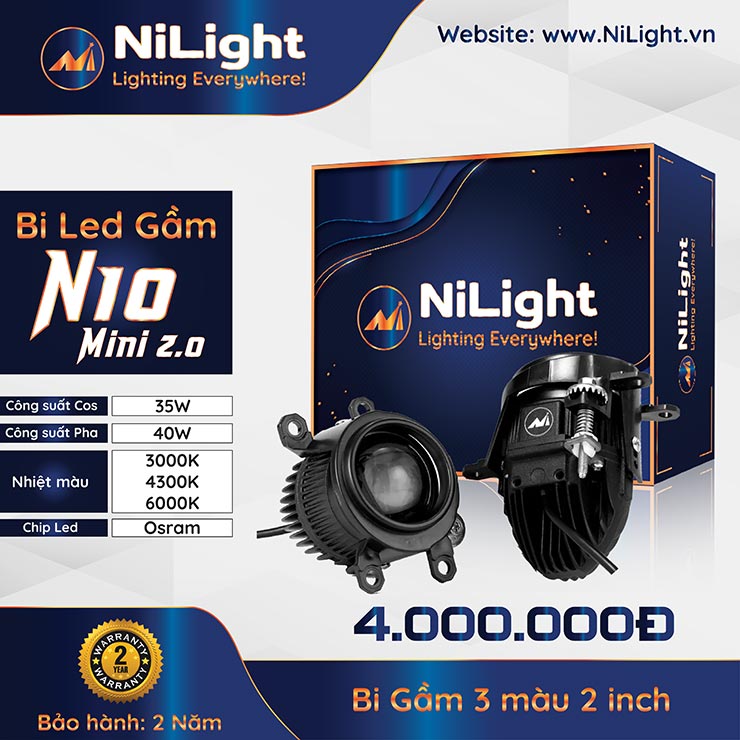 Thông số kĩ thuật Bi gầm NiLight N10 Mini 2.0