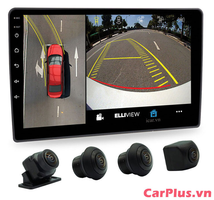 Màn hình Android ô tô liền Camera 360 Elliview S3+ Sony