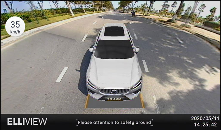 camera 360 độ ô tô hiển thị góc nhìn toàn cảnh