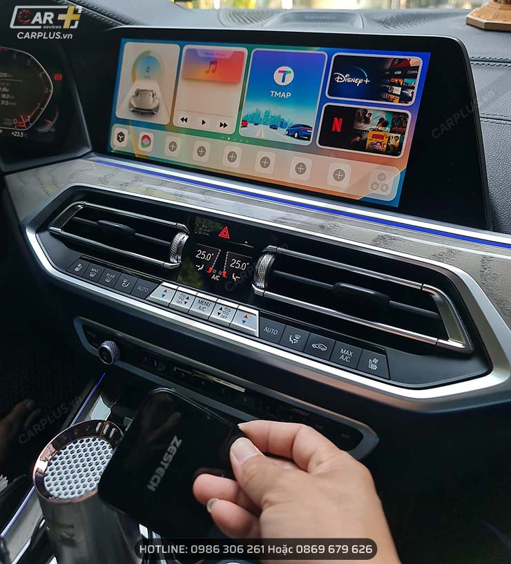 Android Box xe BMW X1 nhỏ gọn, giữ Zin, an toàn tuyệt đối