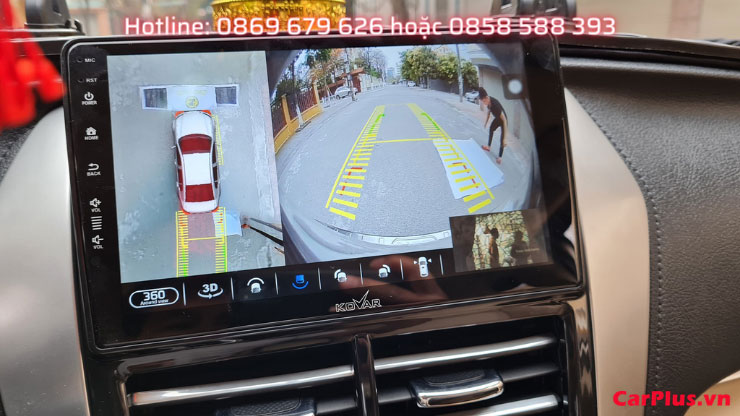 màn hình dvd android Kovar 360 plus quan sát toàn cảnh 360 quanh xe