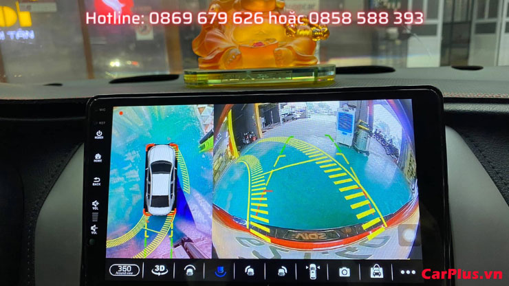 màn hình dvd android kovar 360 plus hiển thị đánh lái vô lăng