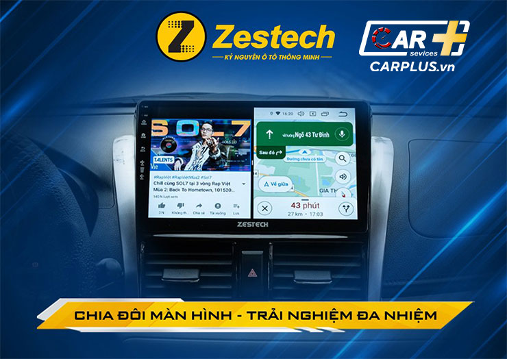 màn hình android ô tô zestech z500 new chạy đa nhiệm