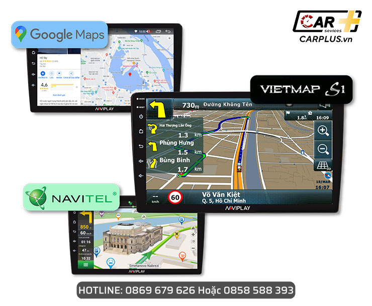 Màn hình Android Naviplay N360 tích hợp 3 bản đồ dẫn đường thông minh