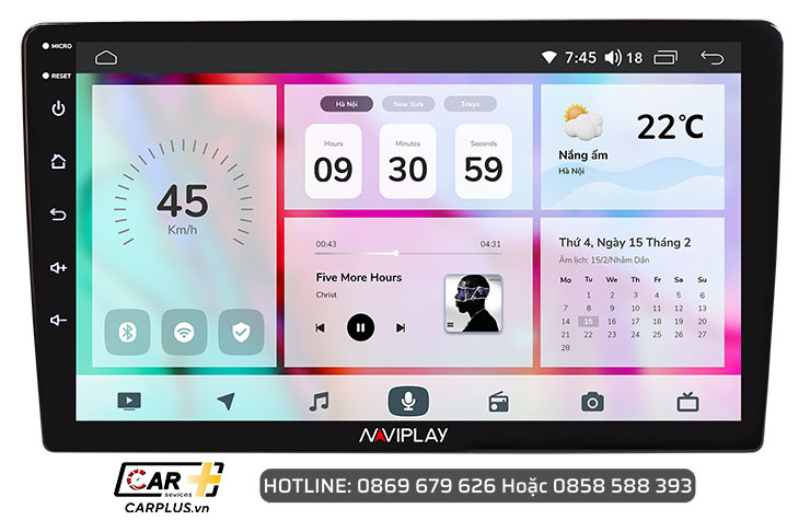 Màn hình Android NAVIPLAY N360 kích thước lớn, hiển thị sắc nét