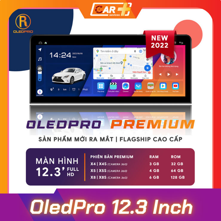 Màn hình Android liền Cam360 OledPro Premium 12.3 Inch