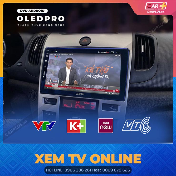Xem TV online trên màn hình Android OledPro Premium 12.3 Inch
