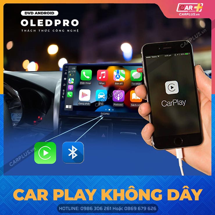 Kết nối Carplay không dây trên màn hình liền camera 360 Android OledPro X4S