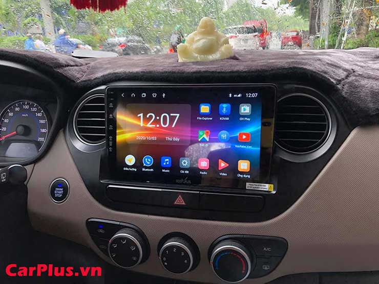 Huyndai Grand I10 sau khi lắp màn hình Android thông minh tại Carplus.vn