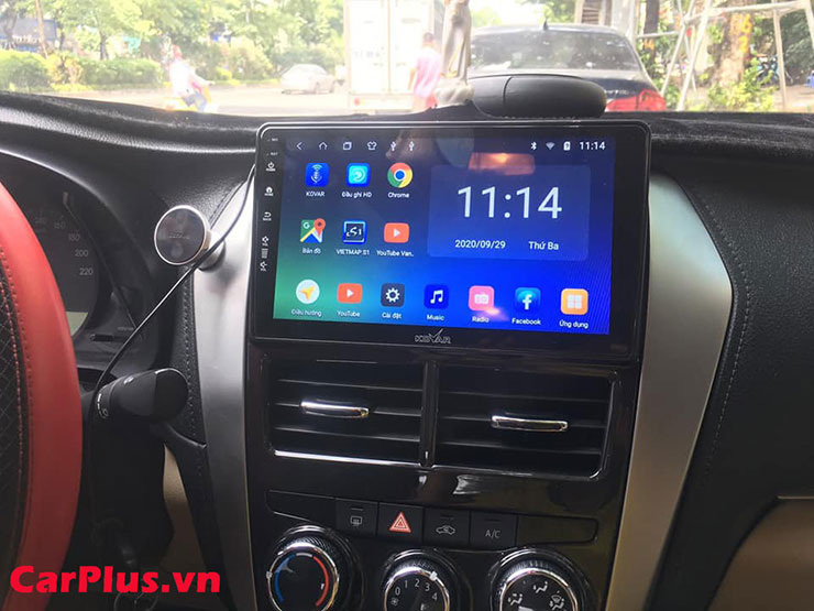 Toyota Vios sau khi lắp màn hình Android thông minh tại Carplus.vn